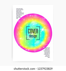 Music flyer. Fluid holographic gradient shape and line. Electronic sound. Night lifestyle dance holiday. Wavy brochure layout for techno party. Music flyer and poster for summer fest.