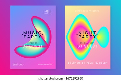 Musikflyer-Set. Dynamisches Layout von Elektroparty-Broschüren. Poster für Sommerfest und Musikflyer.