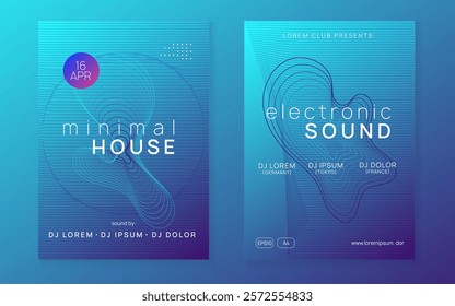 Music Flyer. Trance Vector. Violet Techno Banner. Green Fest Event. Nightclub Audio Illustration. Night Club Design. Discotheque Festival Element. Pink Music Flyer