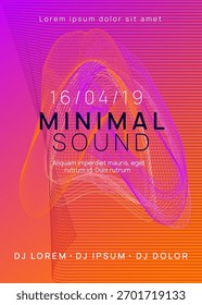 Volante musical. Fondo de la Discoteca Violeta. Elemento Electro Edm. Ilustración de radio de onda sonora. Anuncio de Danza Azul. Invitación al Festival. Cartel del festival. Flyer de música verde