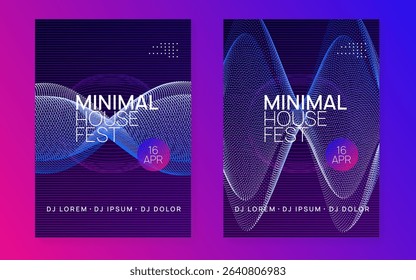 Music Flyer. Violet Dj Set. Sound Poster. Discotheque Trance Graphic. Electronic Audio Invitation. Blue Party Background. Festival Cover. Pink Music Flyer