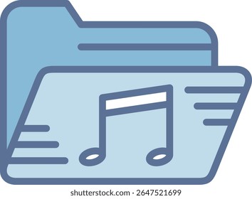 Music Folder Filled Blue Tone Icon