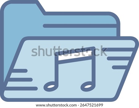 Music Folder Filled Blue Tone Icon