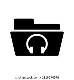 Music folder icon. Audio , vector sign design