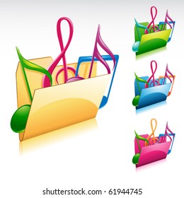 music folder icon with color variations