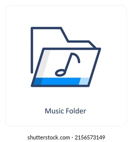 Concepto de icono de carpeta musical y música