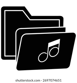 Music Folder Icon Design for Audio Files and Media Storage