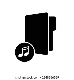 Diseño de iconos de carpetas de música. aislado de fondo blanco. ilustración vectorial