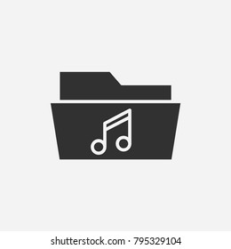 Music folder icon illustration isolated vector sign symbol