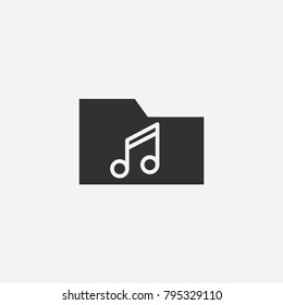 Music folder icon illustration isolated vector sign symbol