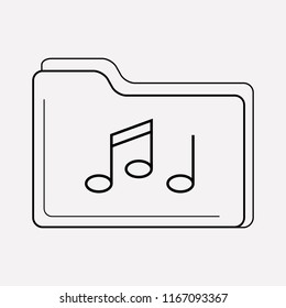 Music folder icon line element. Vector illustration of music folder icon line isolated on clean background for your web mobile app logo design.