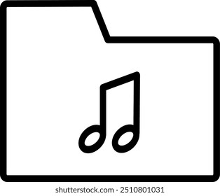 Symbol für Musikordner. Symbol für Musiknotizen und Ordner. Ersetzbares Vektordesign.