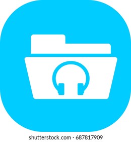 Music folder icon ,sign design (fill)