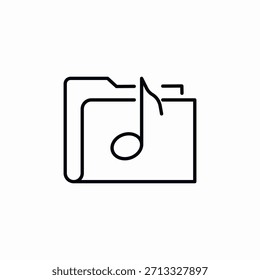 Vector de signo de icono de carpeta de música