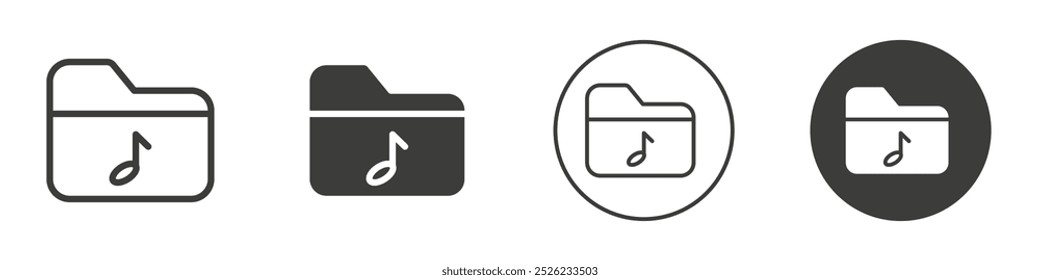 Ícone de pasta de música Contorno simples do logotipo do vetor