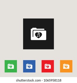 Music folder icon, stock vector illustration, EPS10.