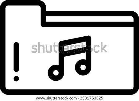 music folder icon. Thin Linear Style Design Isolated On White Background