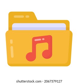 Music folder icon in trendy design