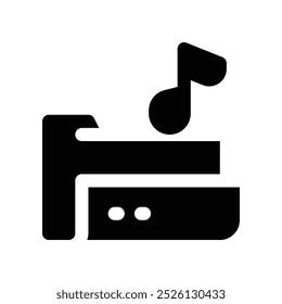 Icono de la carpeta de música. Icono de glifo de Vector para su Sitio web, móvil, presentación y diseño de logotipo.