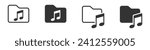Music folder icon. Vector illustration.