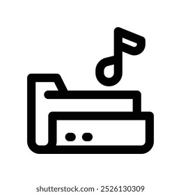 music folder icon. vector line icon for your website, mobile, presentation, and logo design.