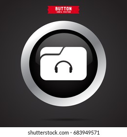 Music folder to listen with auriculars icon