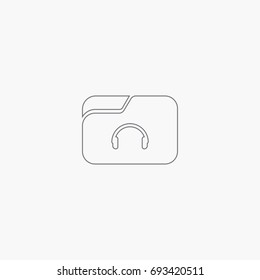 Music folder to listen with auriculars icon
