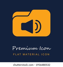 Music Folder premium material ui ux isolated vector icon in navy blue and orange colors svg