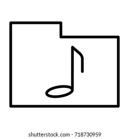 Music folder thin line icon. 96x96 for Web Graphics and Apps.  Simple Minimal Pictogram.Vector
