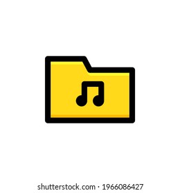 Music Folder User Interface Outline Icon Logo Vector Illustration
