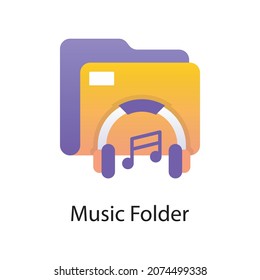 Music Folder vector Gradient  Icon Design illustration. Activities Symbol on White background EPS 10 File