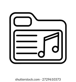 Music Folder Vector Icon Design Trendy