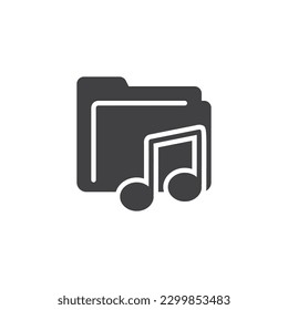 Music folder vector icon. filled flat sign for mobile concept and web design. UI music folder glyph icon. Symbol, logo illustration. Vector graphics