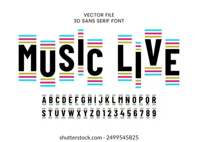 Music Font Sans Serif Alphabet. Music Typography. Vector EPS. For Poster, Print files, T-shirt Design, Logos