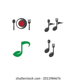 Music food illustration vector design