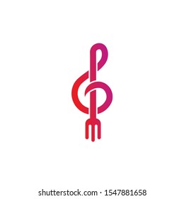 Music Food Logo Template Design