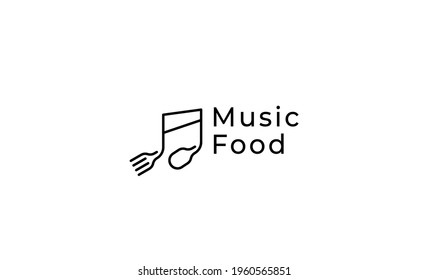 music food simple logo design vector illustration