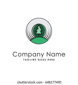 music forest logo icon design template