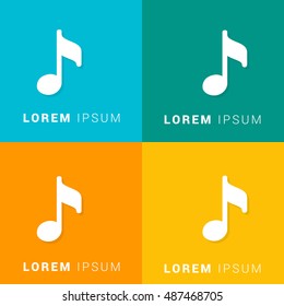 Music Four Color Material Designed Icon / Logo