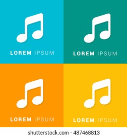 Music Four Color Material Designed Icon / Logo