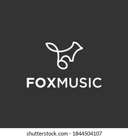 logo musical abstracto. icono de zorro
