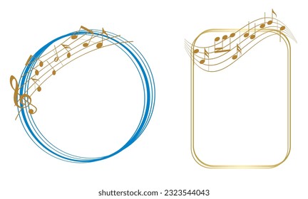 music frames with musical notes - vector decorative elements