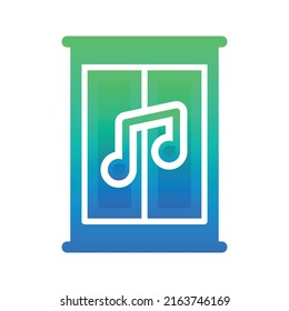 music furniture logo gradient design template icon