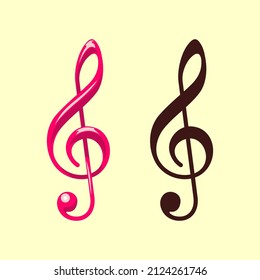 music G key symbol vector for icon