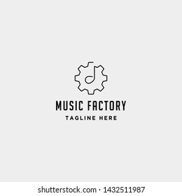 music gear logo design studio headphone microphone cassete vector monoline icon
