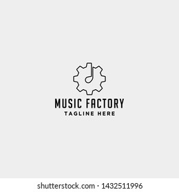 music gear logo design studio headphone microphone cassete vector monoline icon