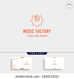 music gear logo design studio headphone microphone cassete vector monoline icon