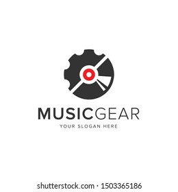 Music Gear Logo Vector Icon
