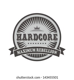 music genre label and badge hardcore