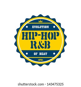 music genre label and badge hip hop